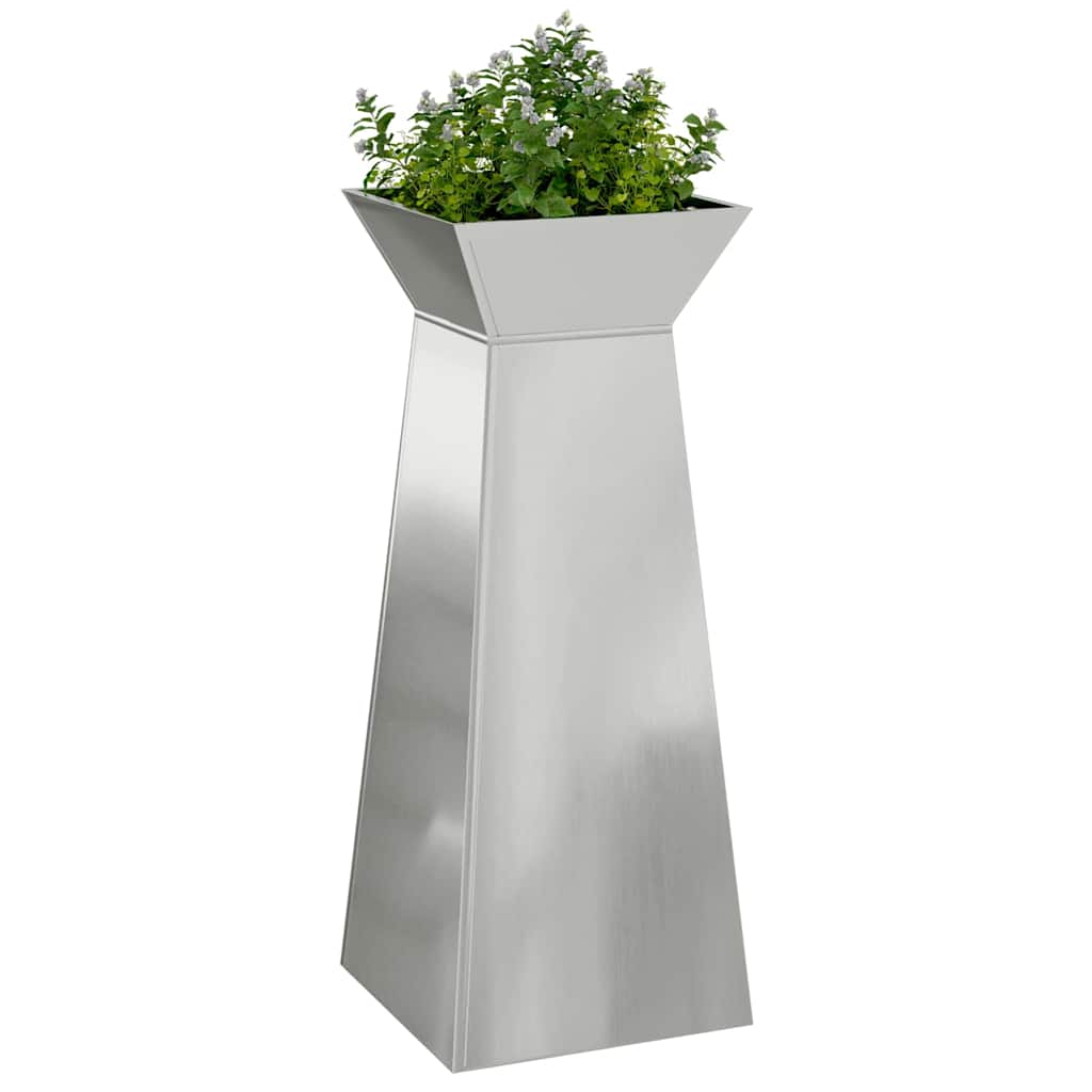 Søjle Plantekasse Sølv 40 x 40 x 100 cm