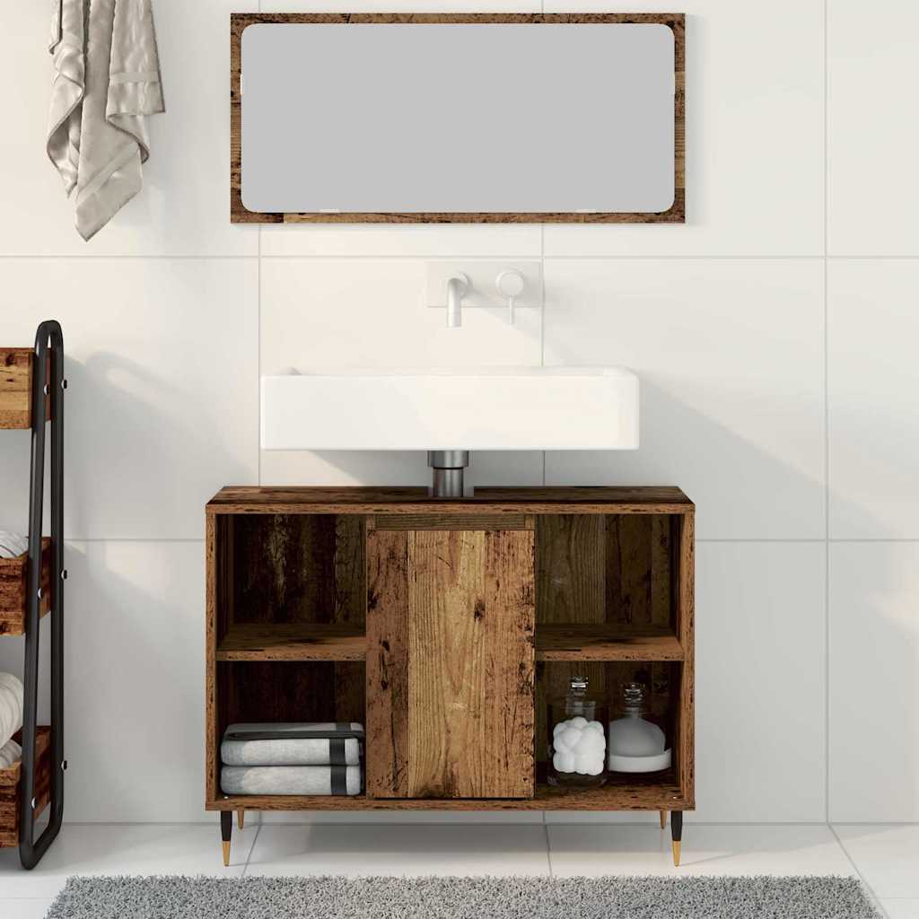 Badeværelsesskab Gammelt træ 80 x 33 x 60 cm Konstrueret træ