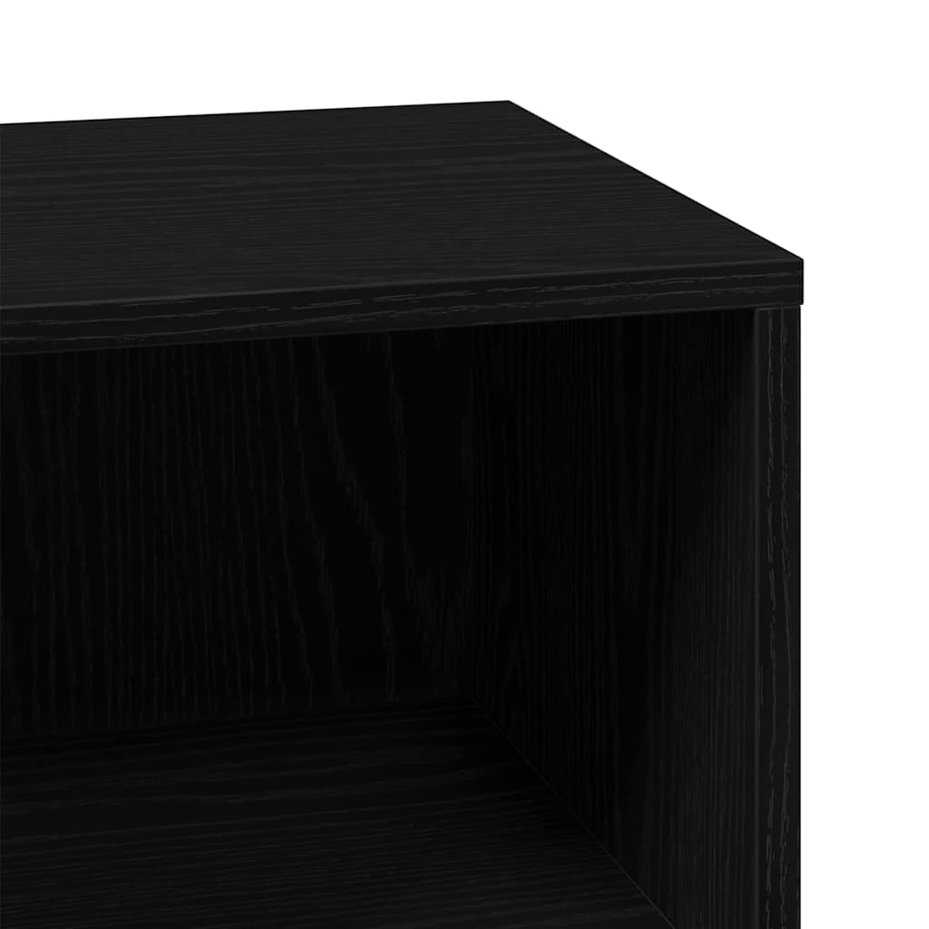 Badeværelsesskab med hylde Sort 80 x 33 x 60 cm Konstrueret træ