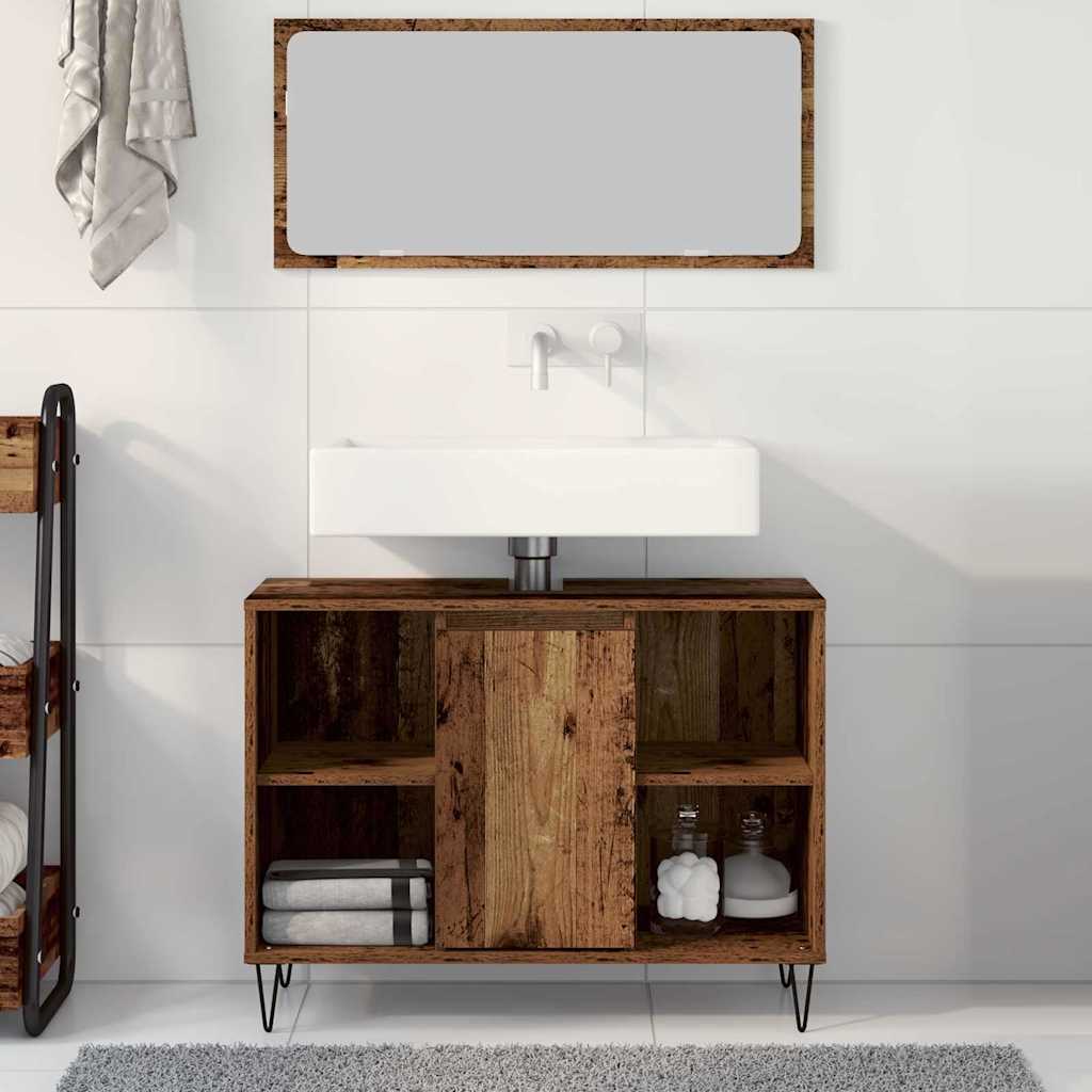 Badeværelsesskab Gammelt træ 80 x 33 x 60 cm Konstrueret træ