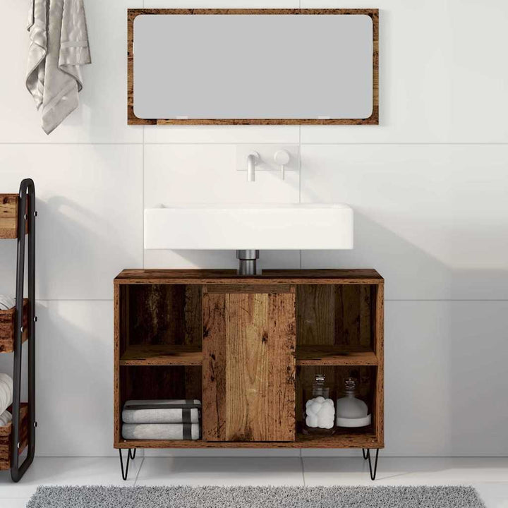 Badeværelsesskab Gammelt træ 80 x 33 x 60 cm Konstrueret træ