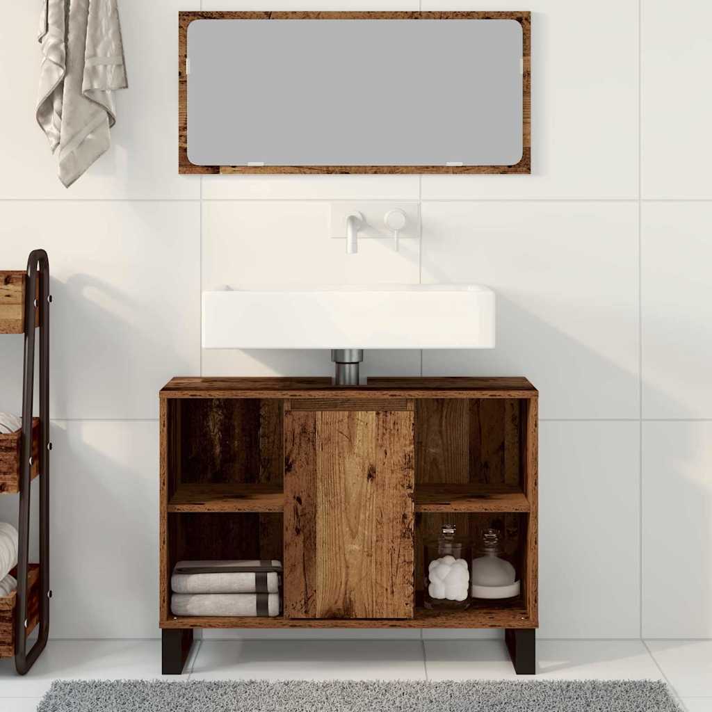 Badeværelsesskab Gammelt træ 80 x 33 x 60 cm Konstrueret træ