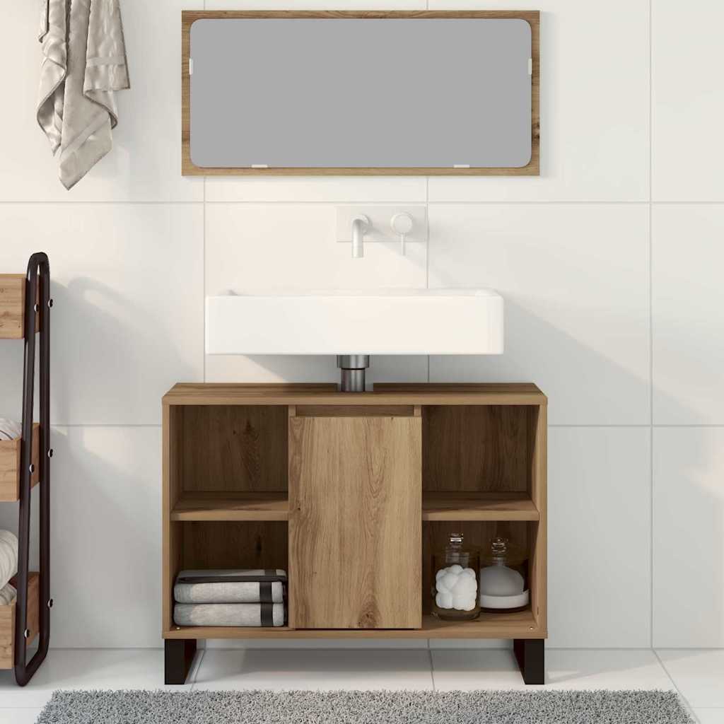 Badeværelsesskab Artisan Egetræ 80 x 33 x 60 cm Konstrueret træ