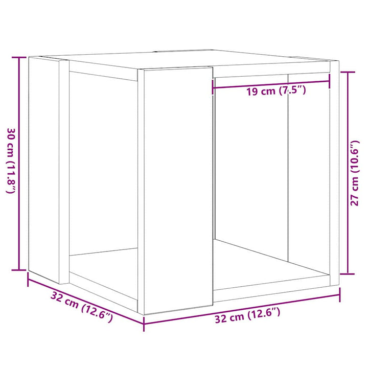 Sofabord Sort eg 32 x 32 x 30 cm Konstrueret træ