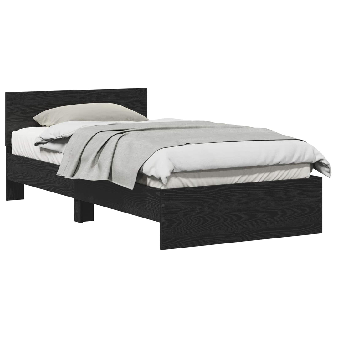 Sengestel Vægmonteret Sort eg 203 x 104 x 70 cm Konstrueret træ