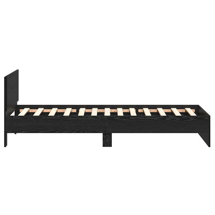 Sengestel Vægmonteret Sort eg 203 x 104 x 70 cm Konstrueret træ