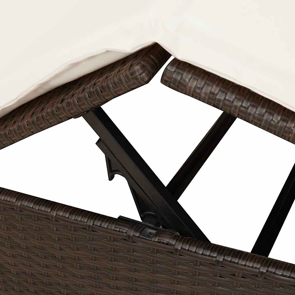 Dobbelt Solseng med Tag Brun 205 x 129 x 200 cm PE rattan