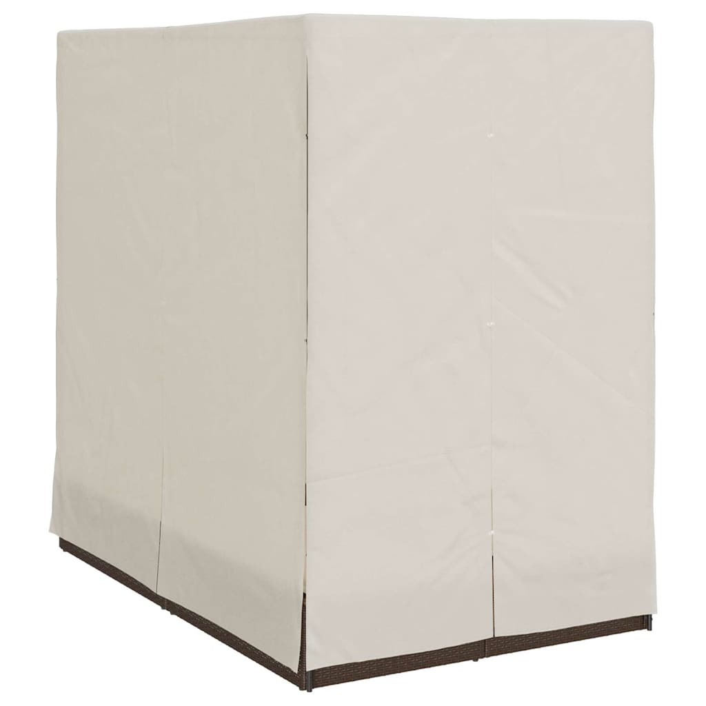 Dobbelt solstol Varm hvid 205 x 129 x 200 cm polyrattan