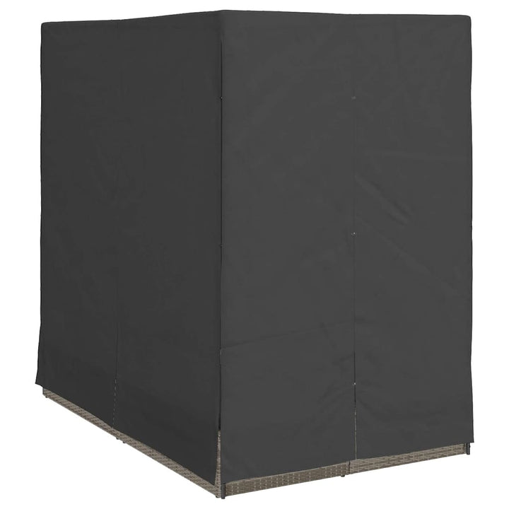 Dobbelt solstol med gardiner Grå 205 x 129 x 200 cm polyrattan