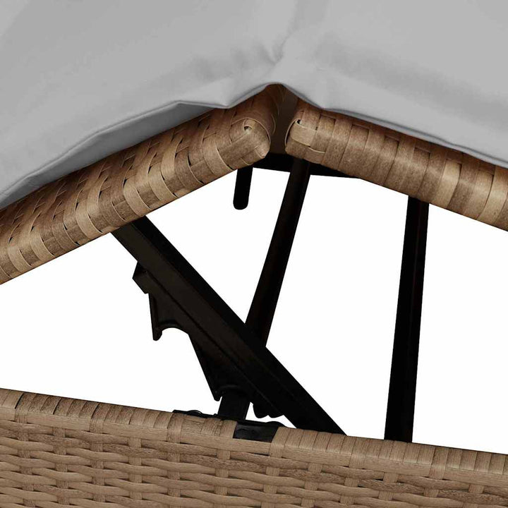 Dobbelt solstol med gardiner Grå 205 x 129 x 200 cm polyrattan