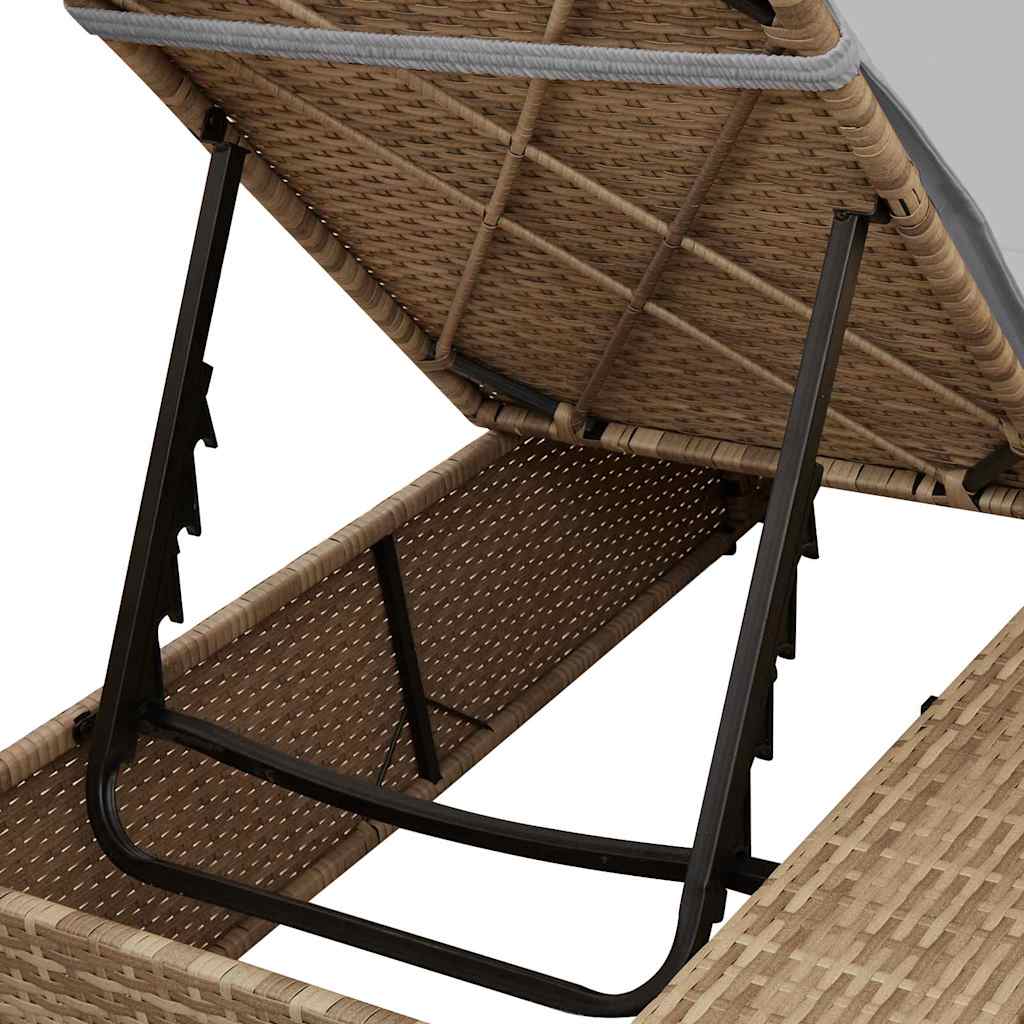 Dobbelt solstol med gardiner Grå 205 x 129 x 200 cm polyrattan