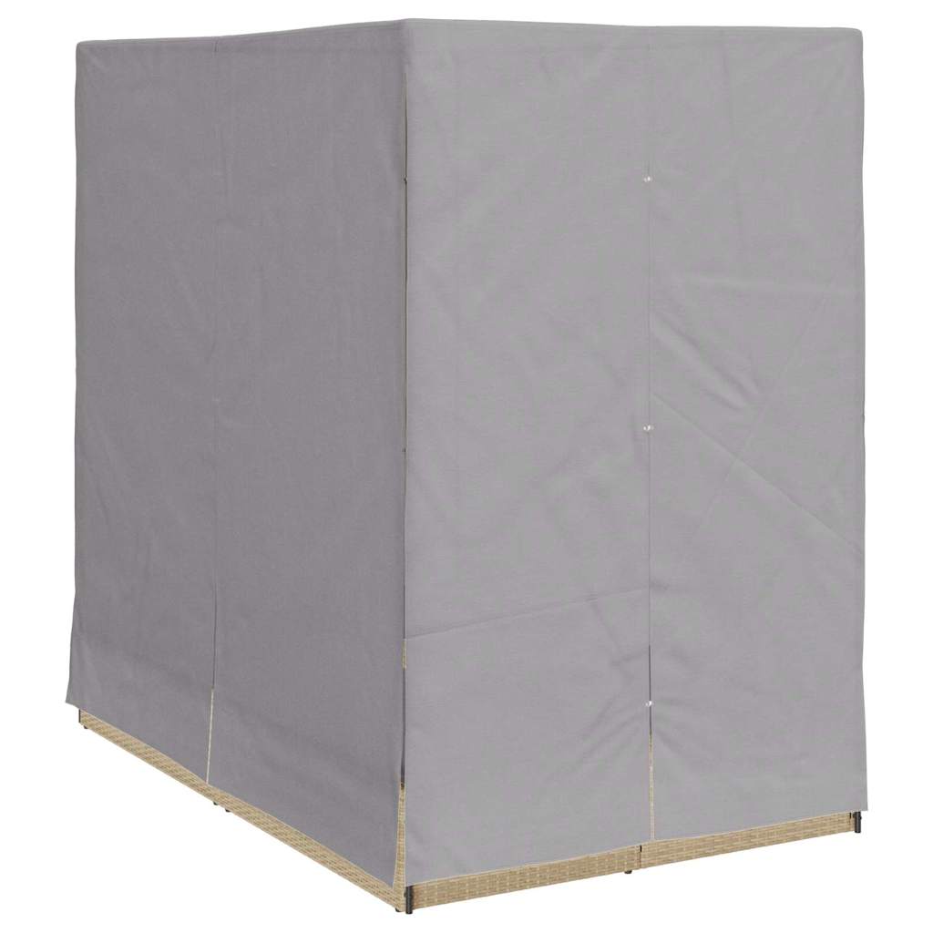 Dobbelt solstol med gardiner Grå 205 x 129 x 200 cm polyrattan
