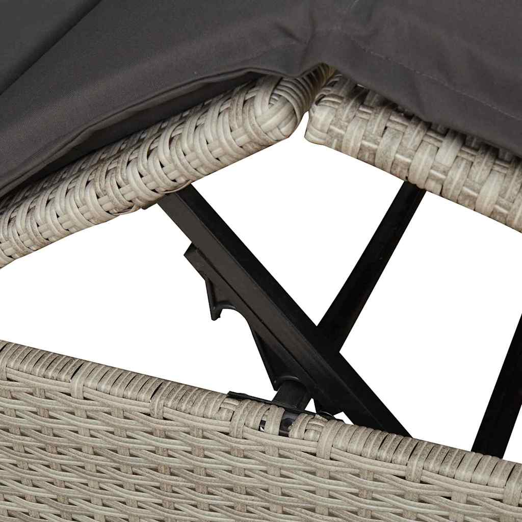 Dobbelt solstol Lysegrå 205 x 129 x 200 cm polyrattan