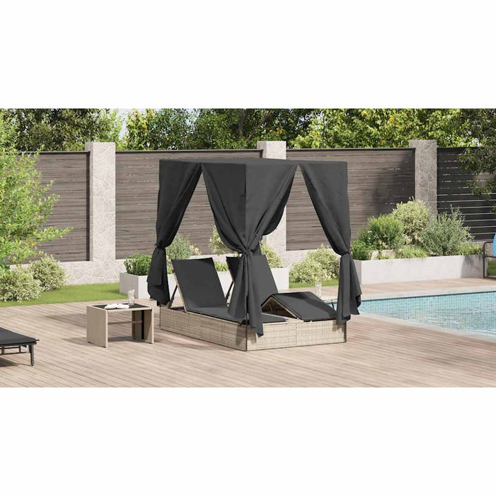 Dobbelt solstol Lysegrå 205 x 129 x 200 cm polyrattan
