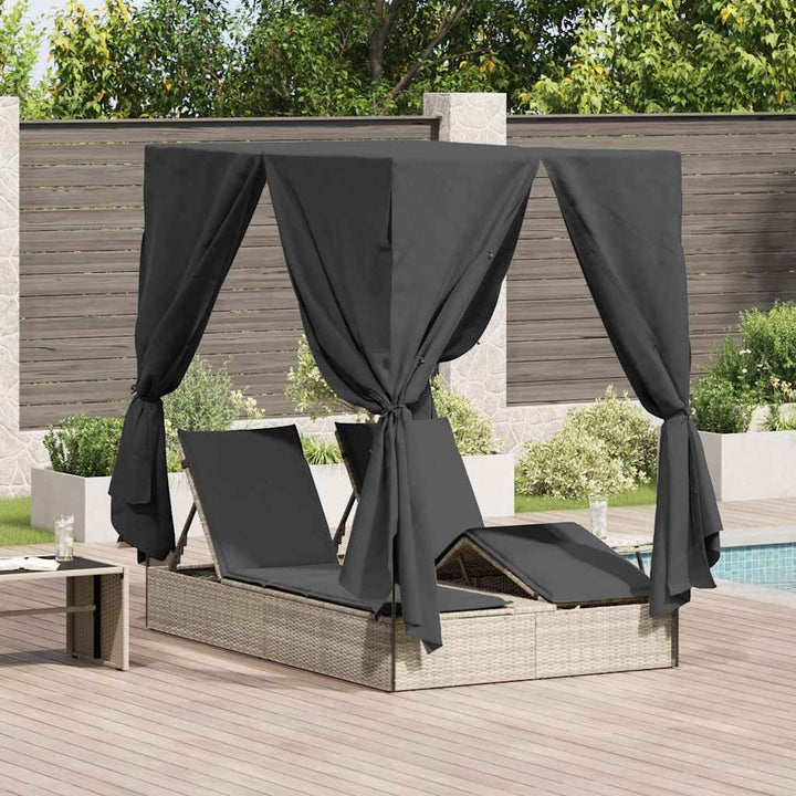 Dobbelt solstol Lysegrå 205 x 129 x 200 cm polyrattan