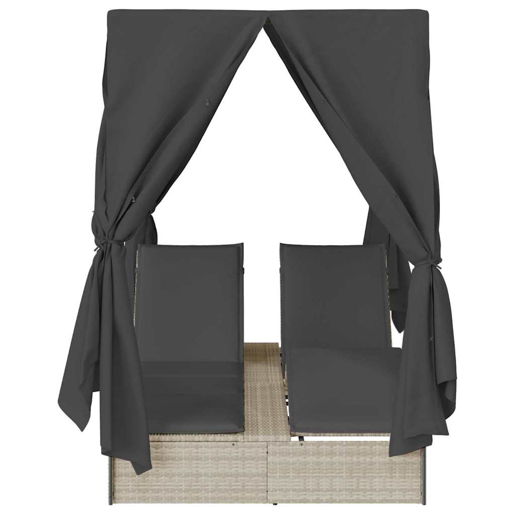 Dobbelt solstol Lysegrå 205 x 129 x 200 cm polyrattan