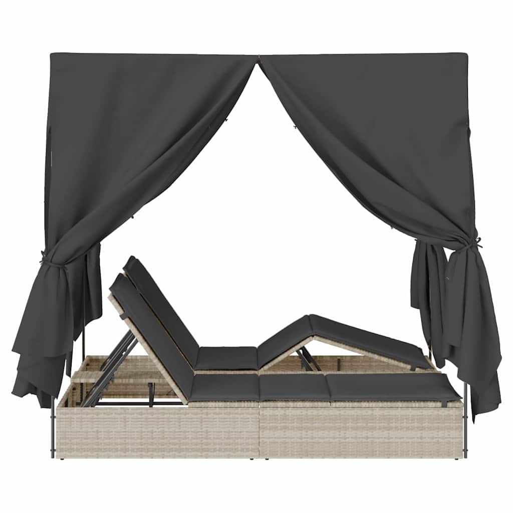 Dobbelt solstol Lysegrå 205 x 129 x 200 cm polyrattan