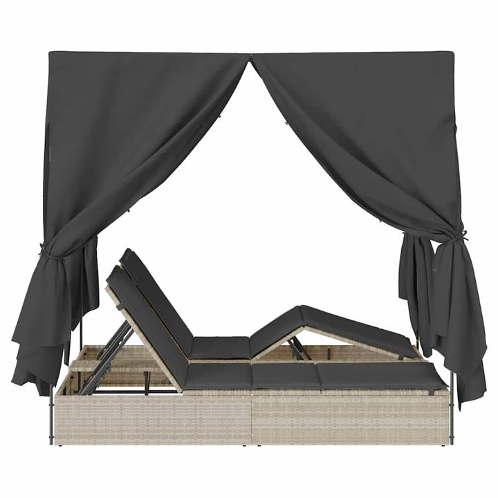 Dobbelt solstol Lysegrå 205 x 129 x 200 cm polyrattan