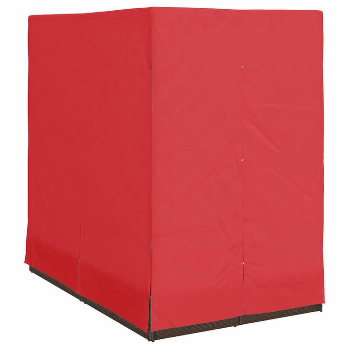 Dobbelt solstol med gardiner Rød 205 x 129 x 200 cm polyrattan