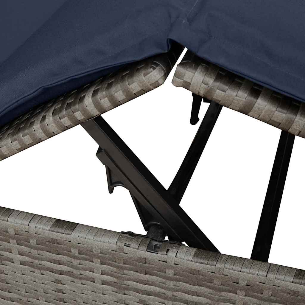 Dobbelt solstol med gardiner Sort 205 x 129 x 200 cm polyrattan