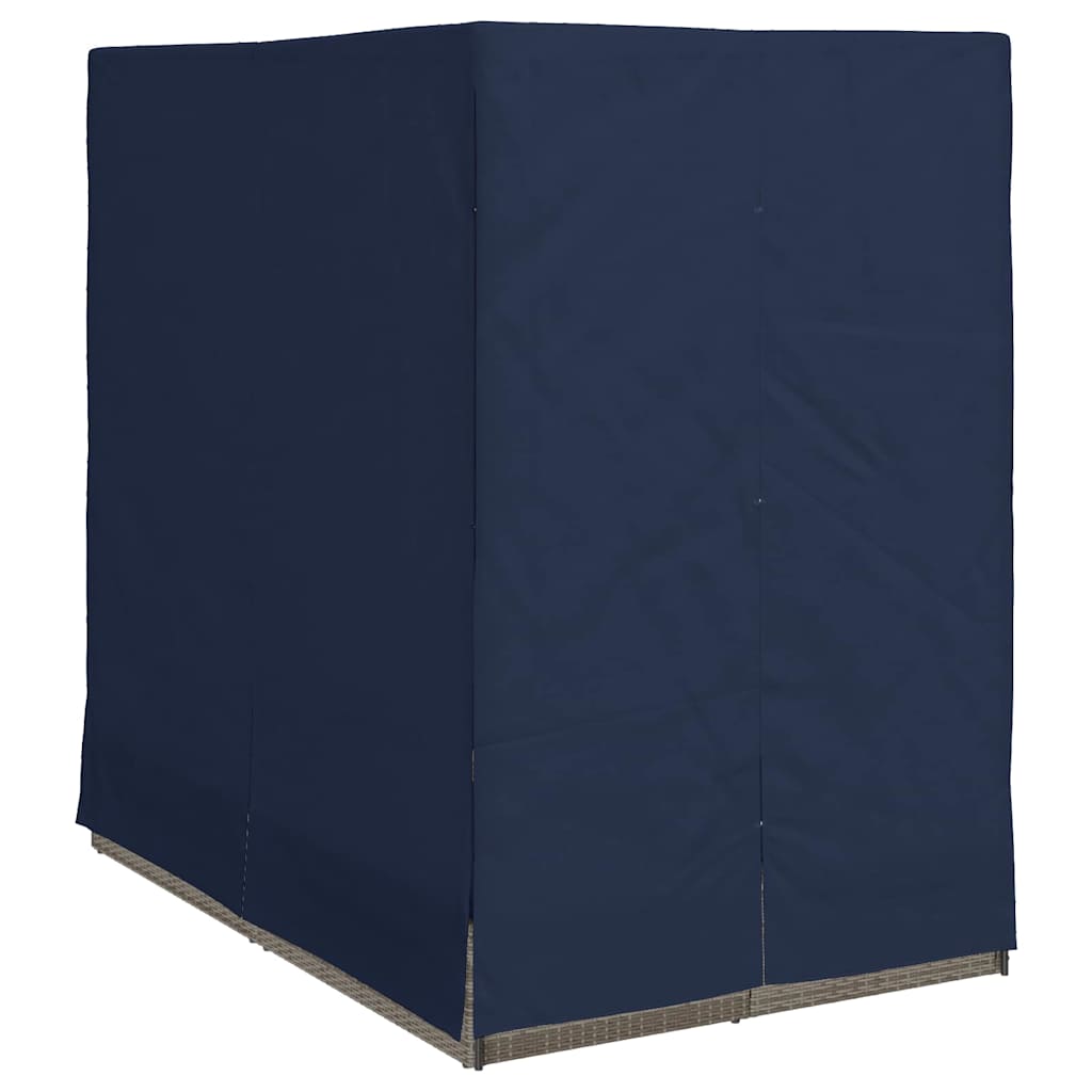 Dobbelt solstol med gardiner Sort 205 x 129 x 200 cm polyrattan