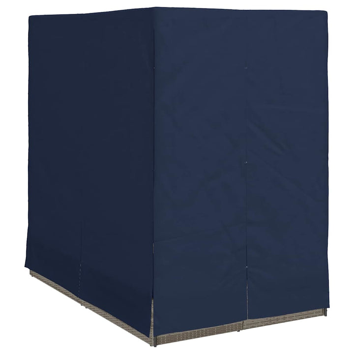 Dobbelt solstol med gardiner Sort 205 x 129 x 200 cm polyrattan