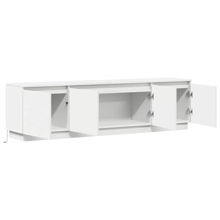 TV-skab med LED Hvid 180 x 38 x 49 cm Konstrueret træ