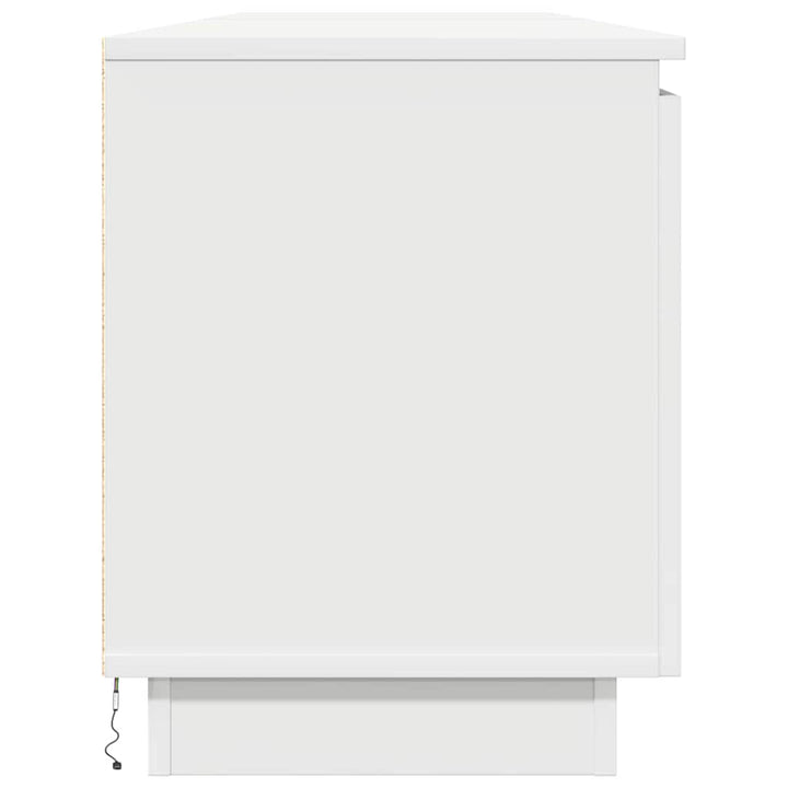 TV-skab med LED Hvid 180 x 38 x 49 cm Konstrueret træ