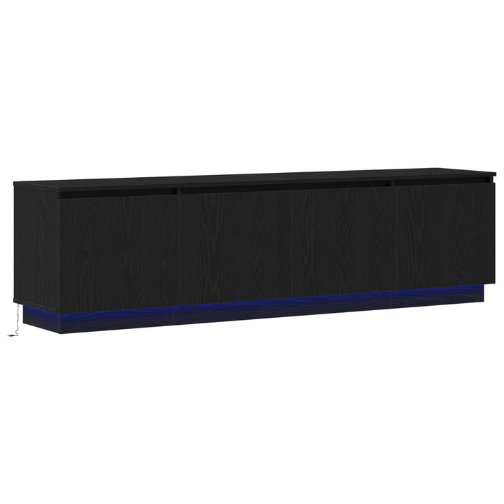 TV-skab med LED Sort eg 180 x 38 x 49 cm Konstrueret træ