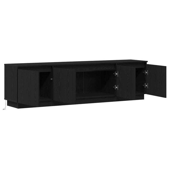 TV-skab med LED Sort eg 180 x 38 x 49 cm Konstrueret træ