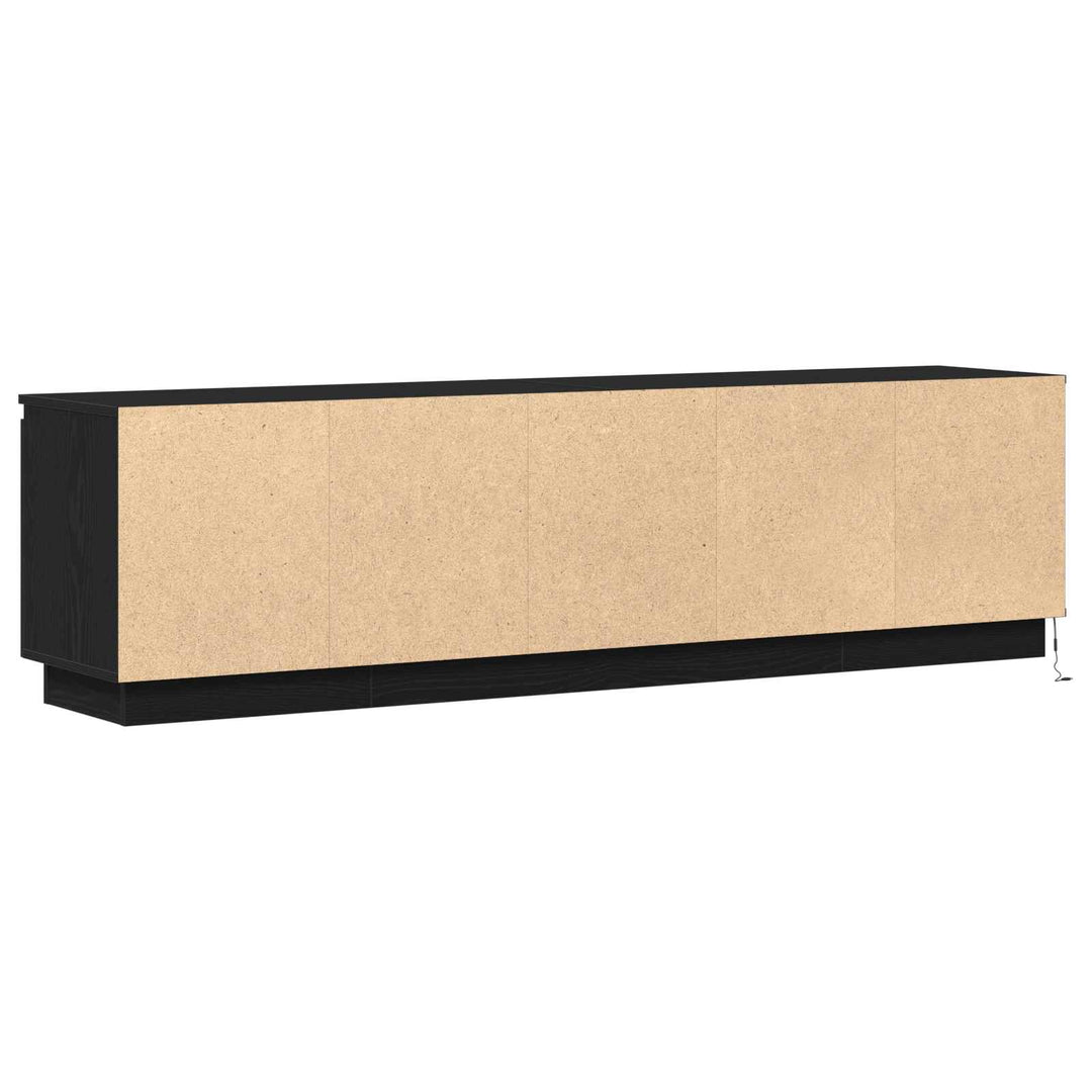 TV-skab med LED Sort eg 180 x 38 x 49 cm Konstrueret træ