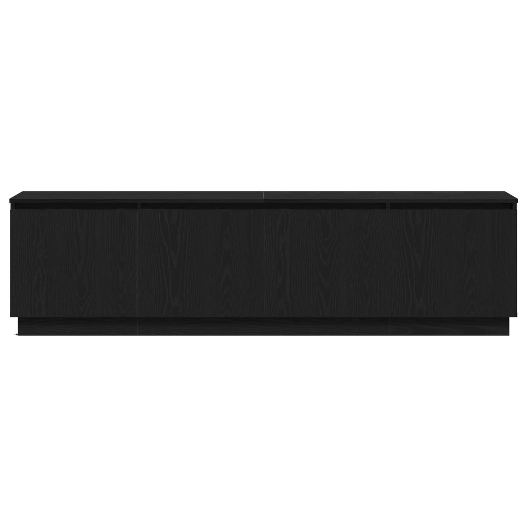 TV-skab med LED Sort eg 180 x 38 x 49 cm Konstrueret træ