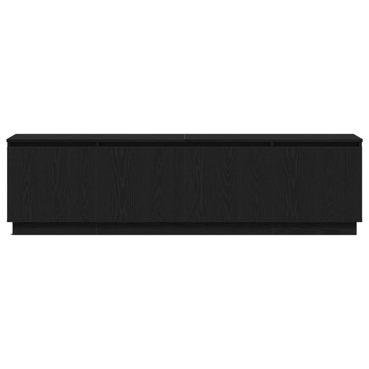 TV-skab med LED Sort eg 180 x 38 x 49 cm Konstrueret træ