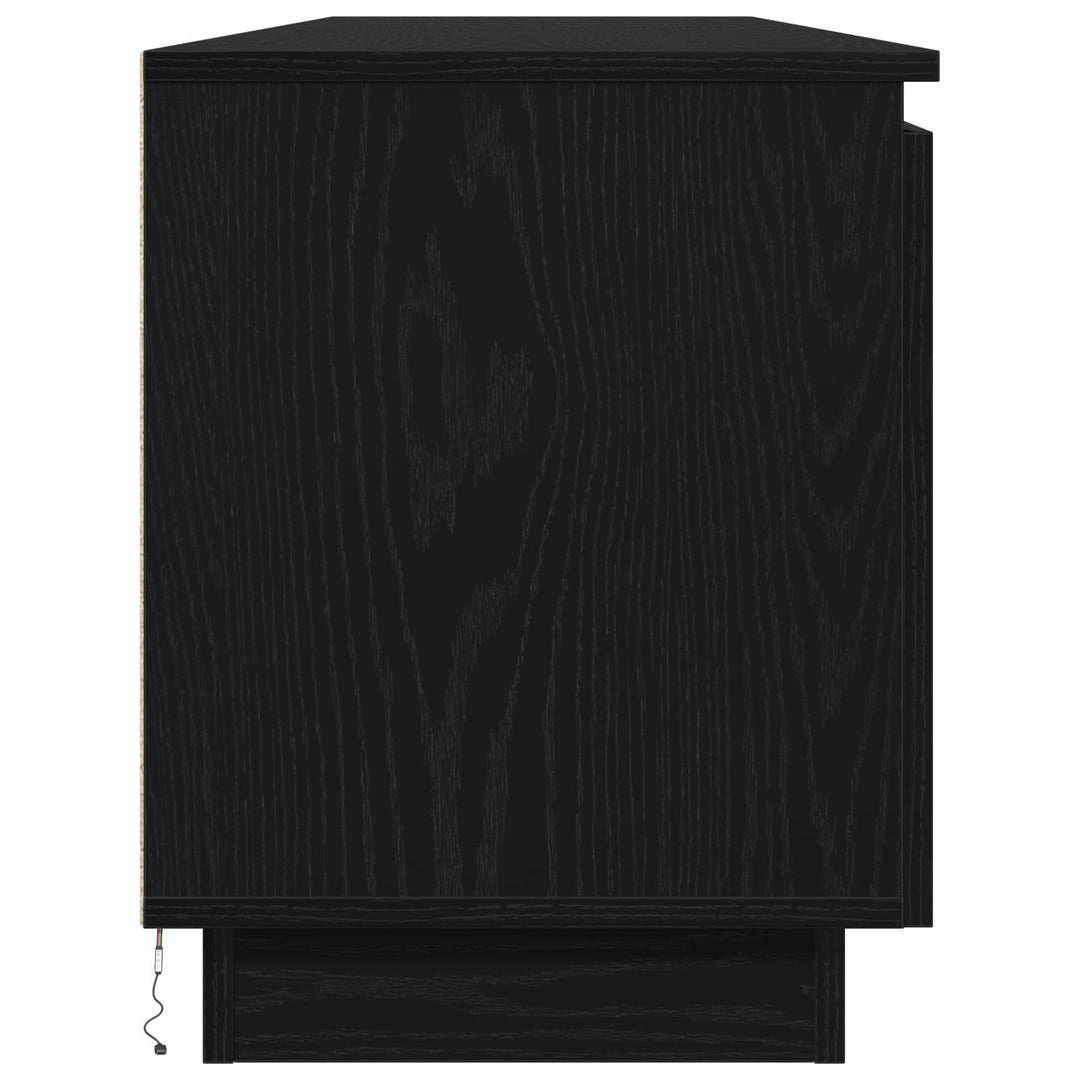 TV-skab med LED Sort eg 180 x 38 x 49 cm Konstrueret træ