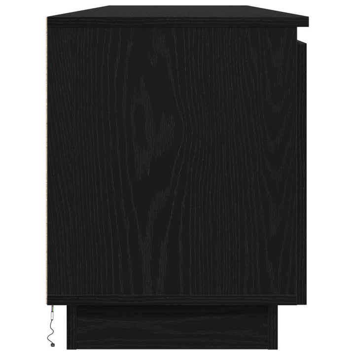 TV-skab med LED Sort eg 180 x 38 x 49 cm Konstrueret træ