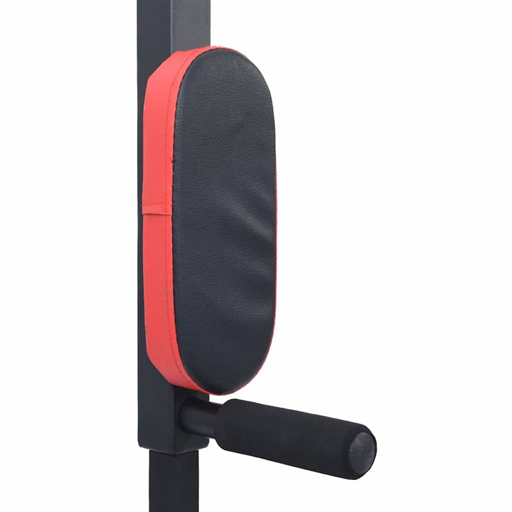 Pull Up Bar Dip Station Sort og rød 89 x 59 x 70 cm