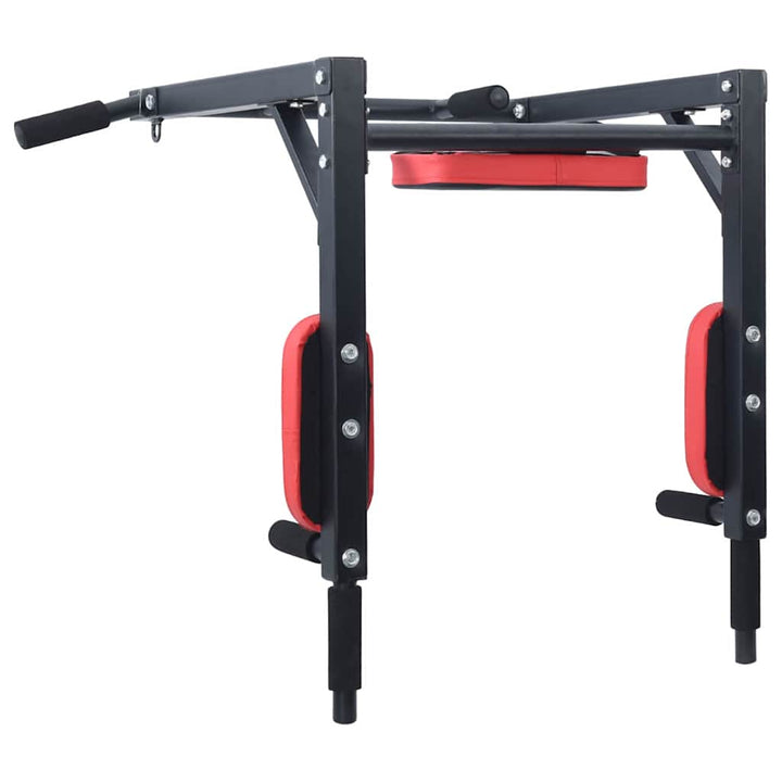Pull Up Bar Dip Station Sort og rød 89 x 59 x 70 cm