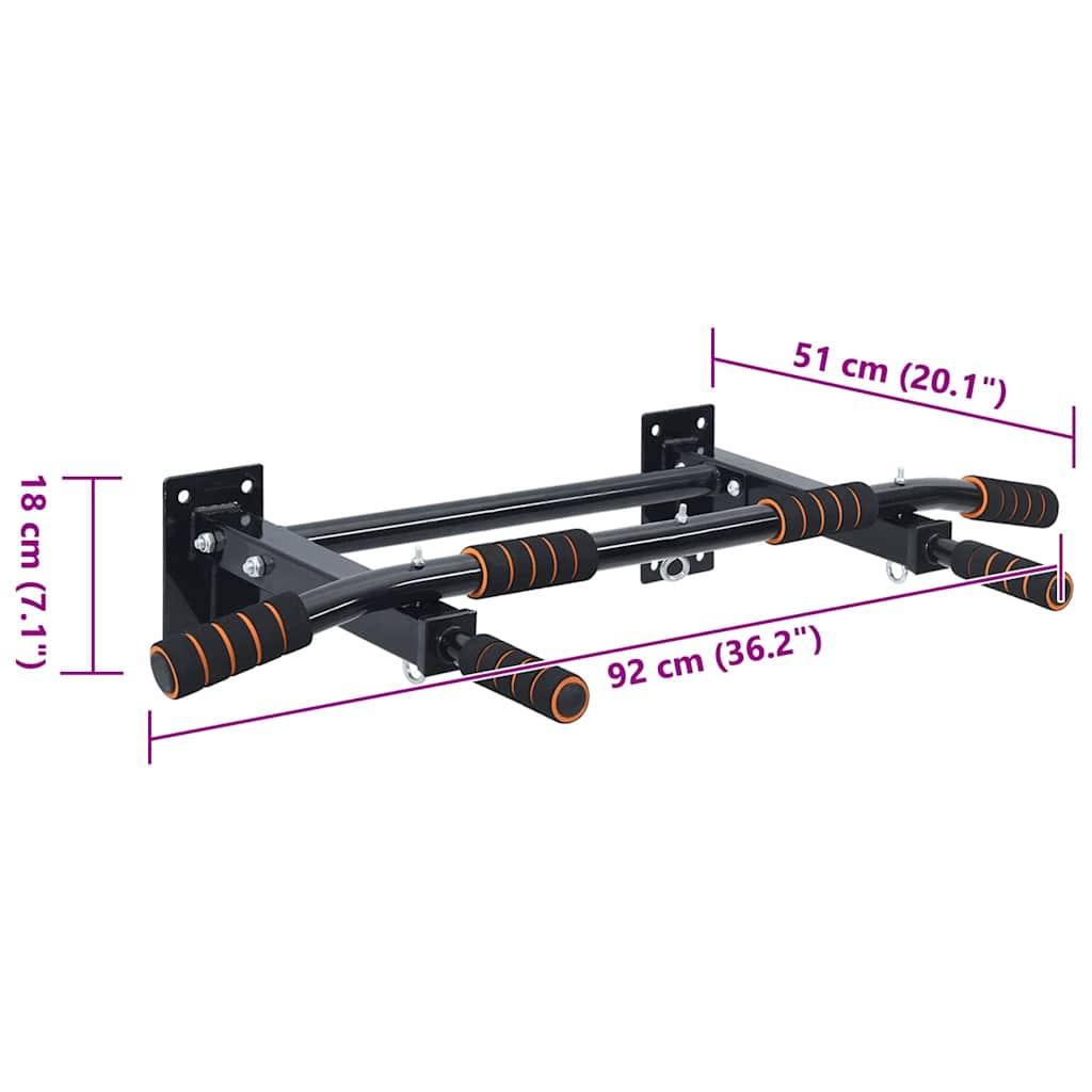 Pull Up Bar Sort og rød 92 x 51 x 18 cm Pulverlakeret stål