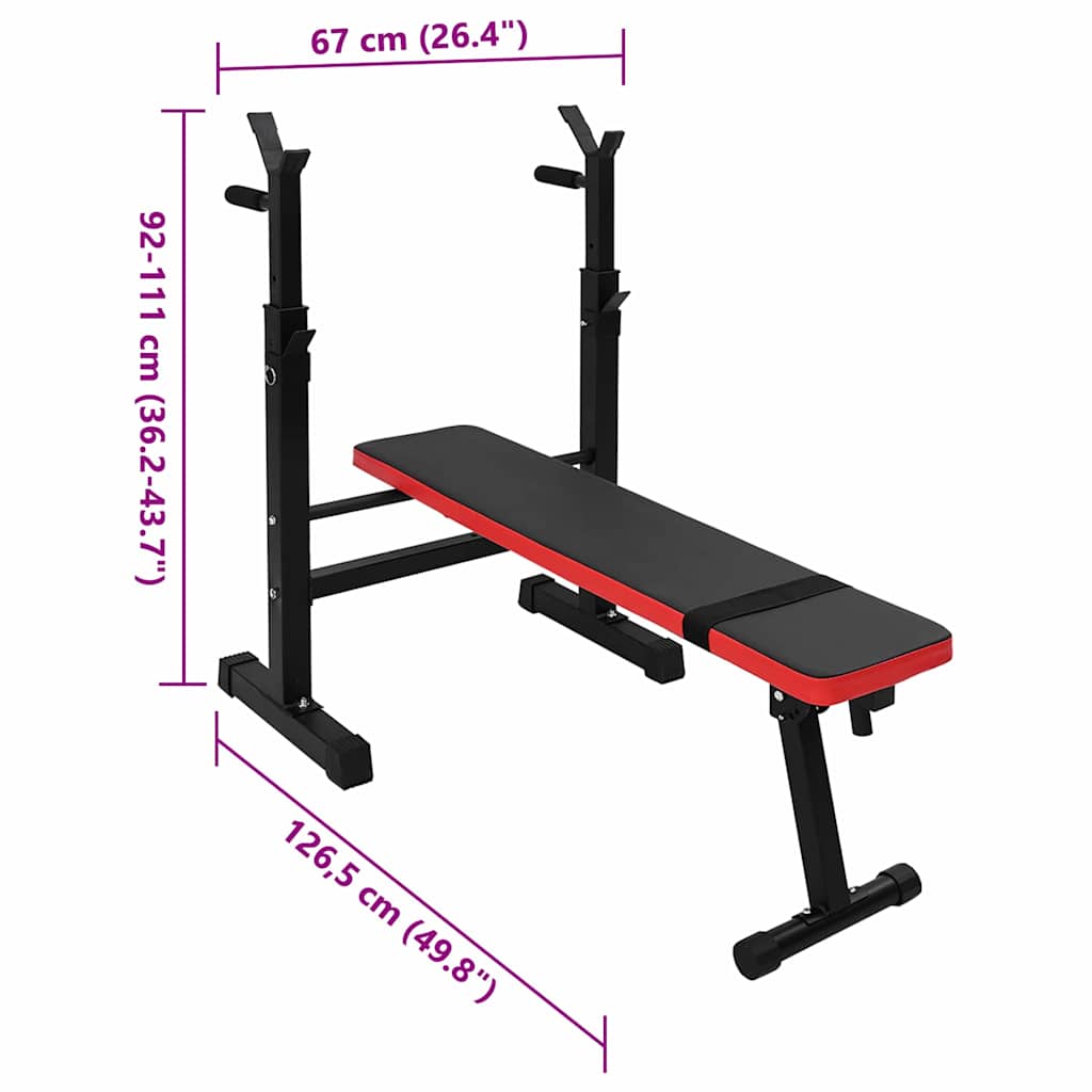 Vægtbænk Sort 126,5 x 67 x 111 cm Pulverlakeret stål