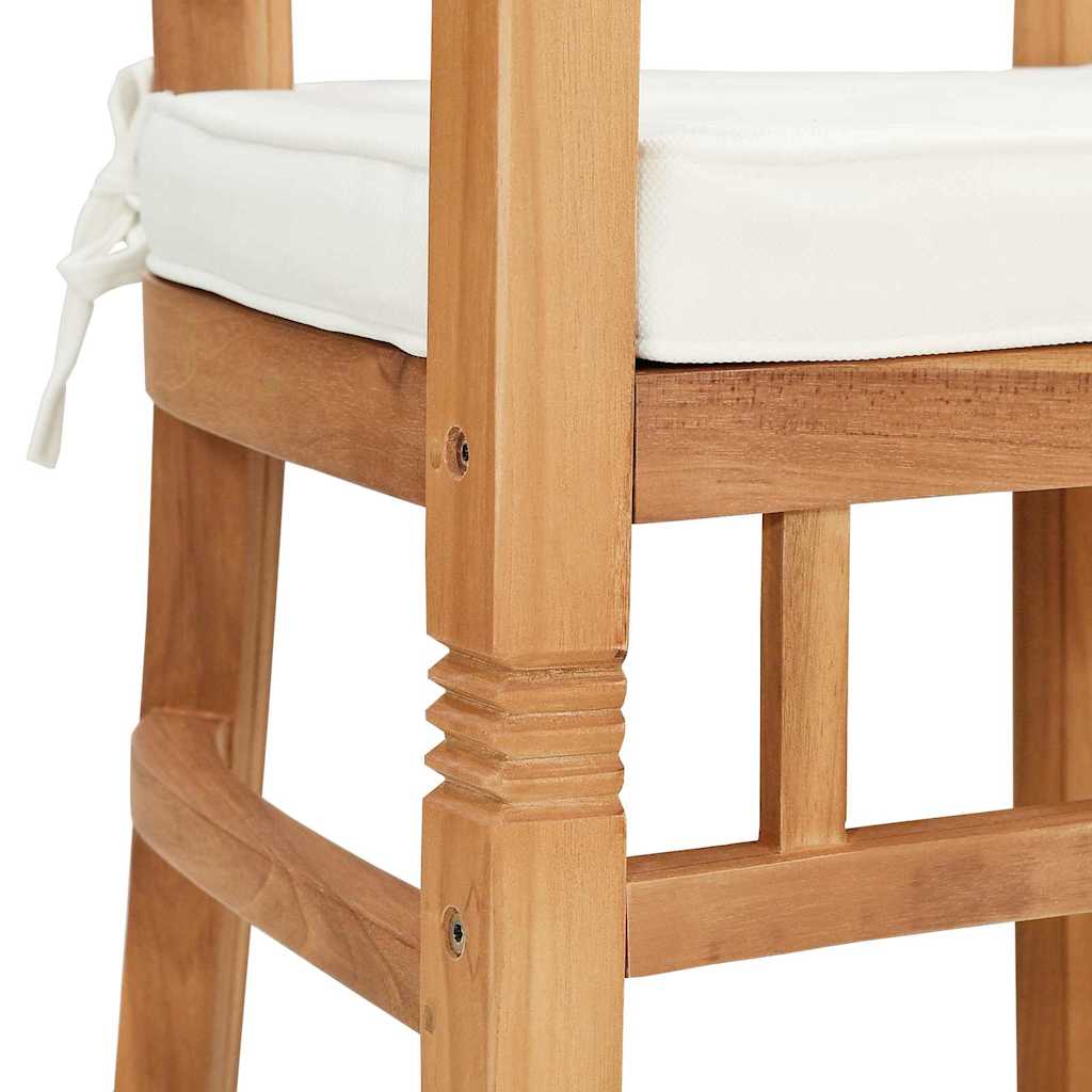 Stol med pude 2 pcs Brun 63 x 58 x 89 cm Massiv Teaktræ