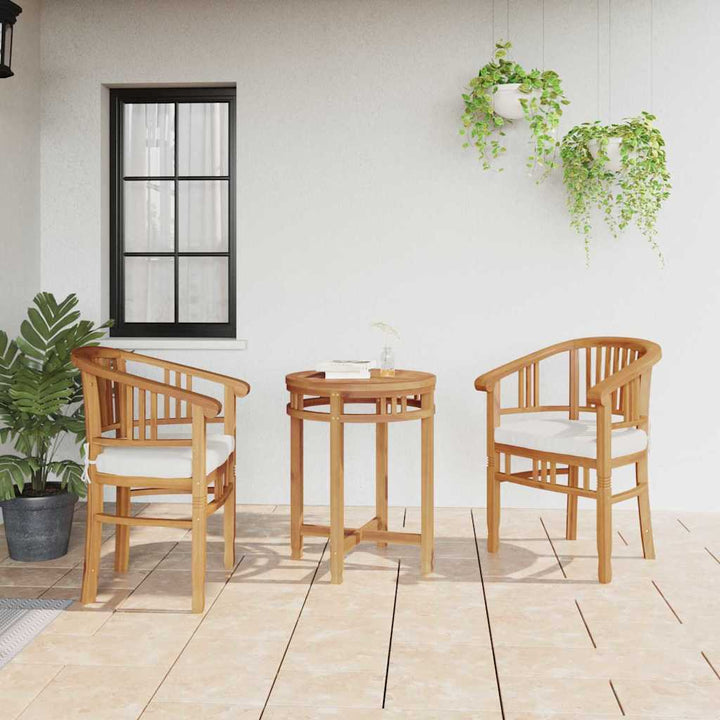 Stol med pude 2 pcs Brun 63 x 58 x 89 cm Massiv Teaktræ