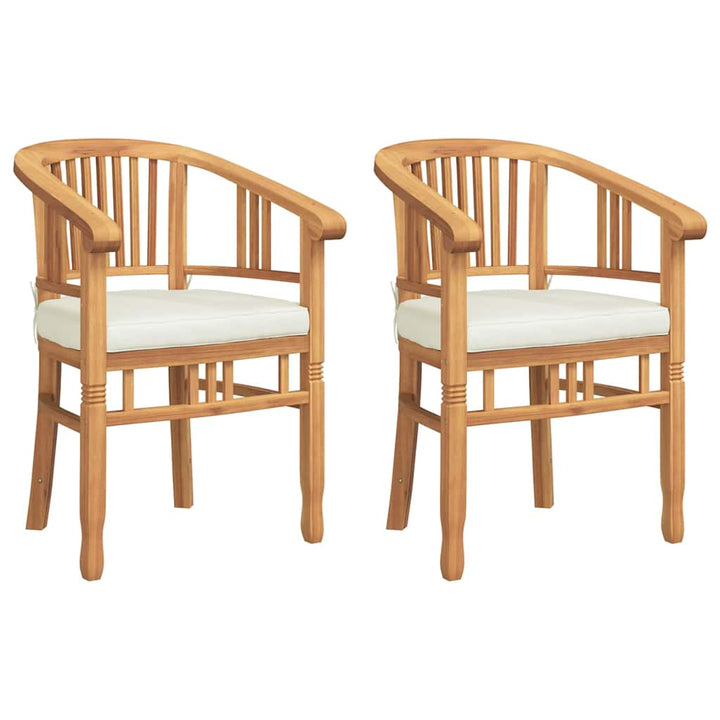 Stol med pude 2 pcs Brun 63 x 58 x 89 cm Massiv Teaktræ