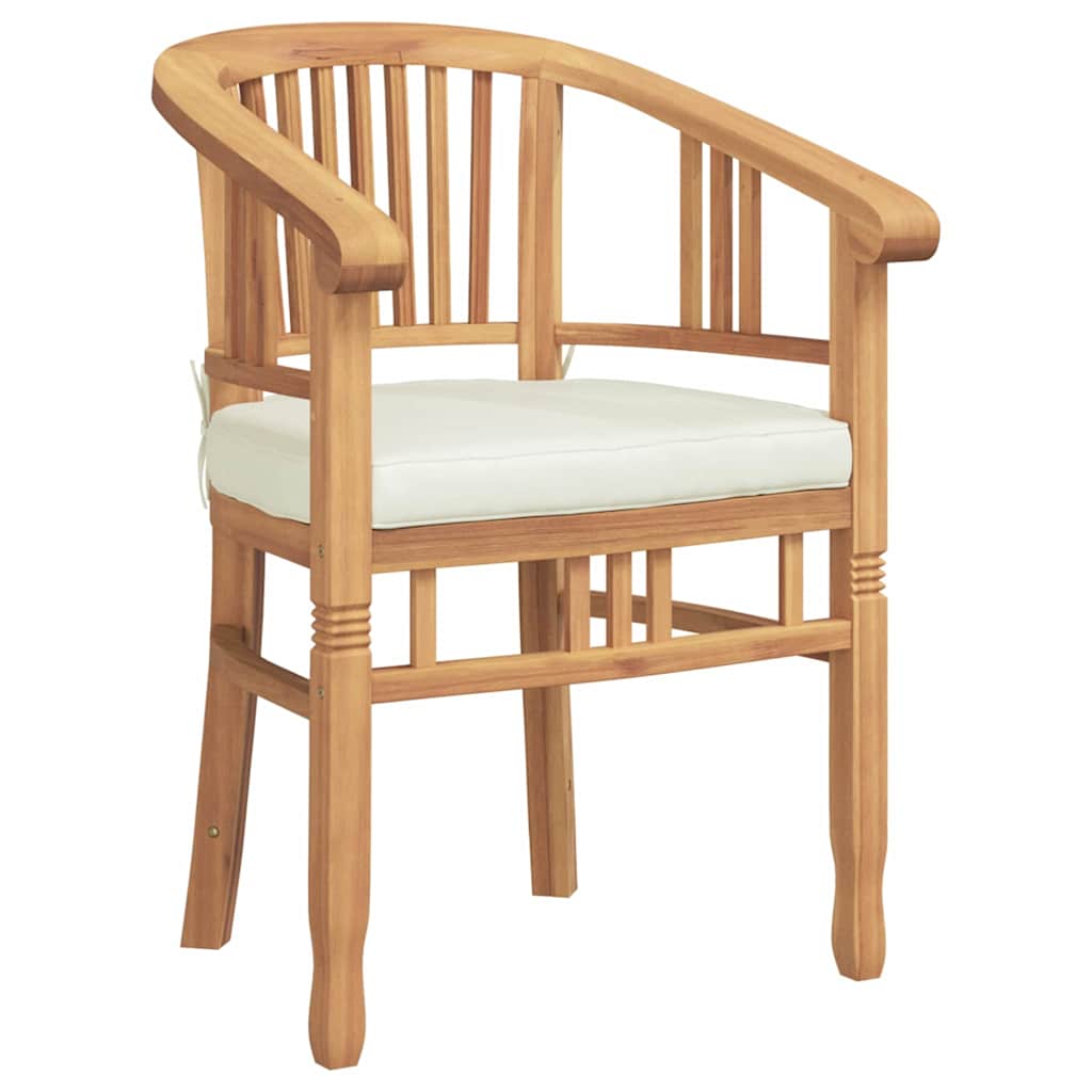 Stol med pude 2 pcs Brun 63 x 58 x 89 cm Massiv Teaktræ