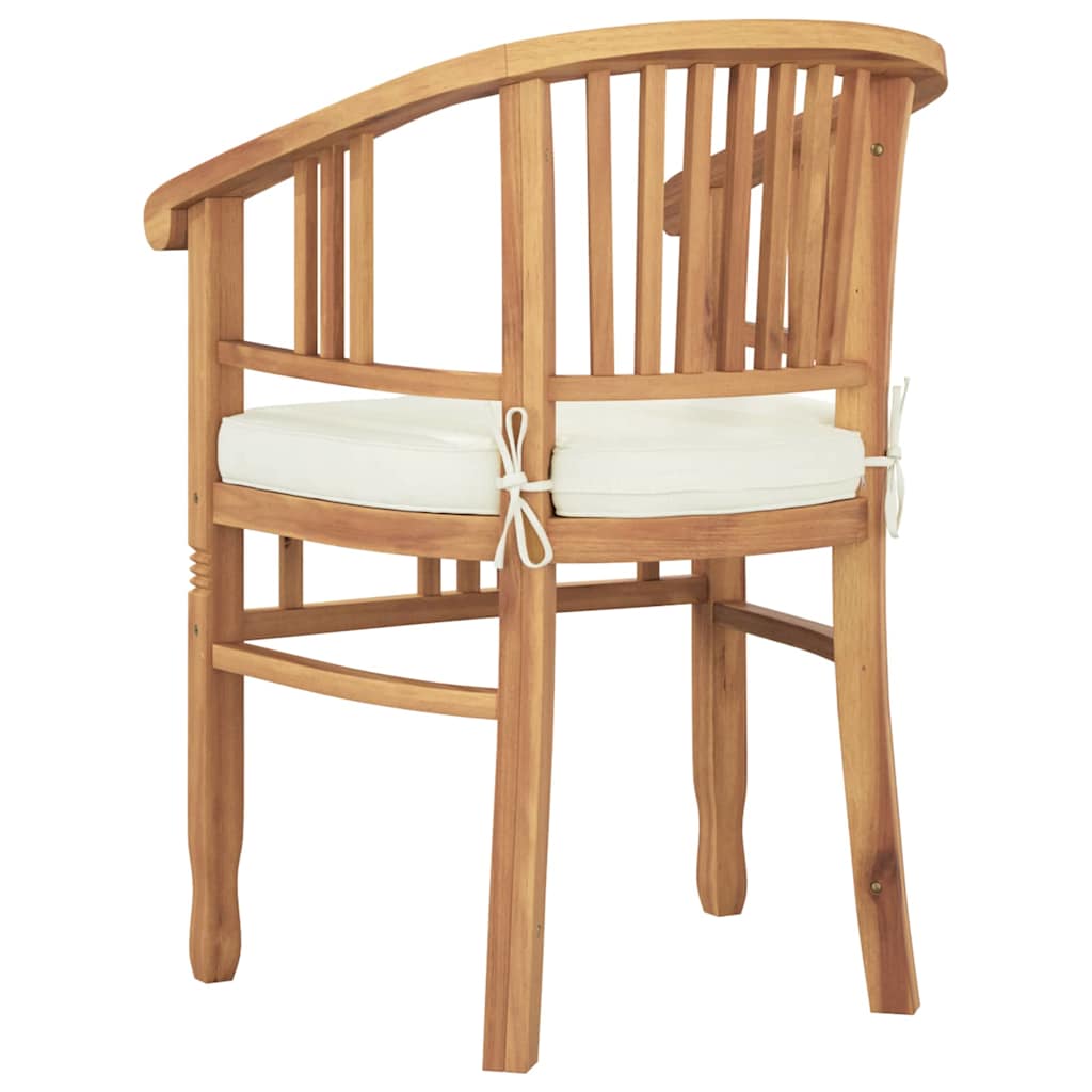 Stol med pude 2 pcs Brun 63 x 58 x 89 cm Massiv Teaktræ