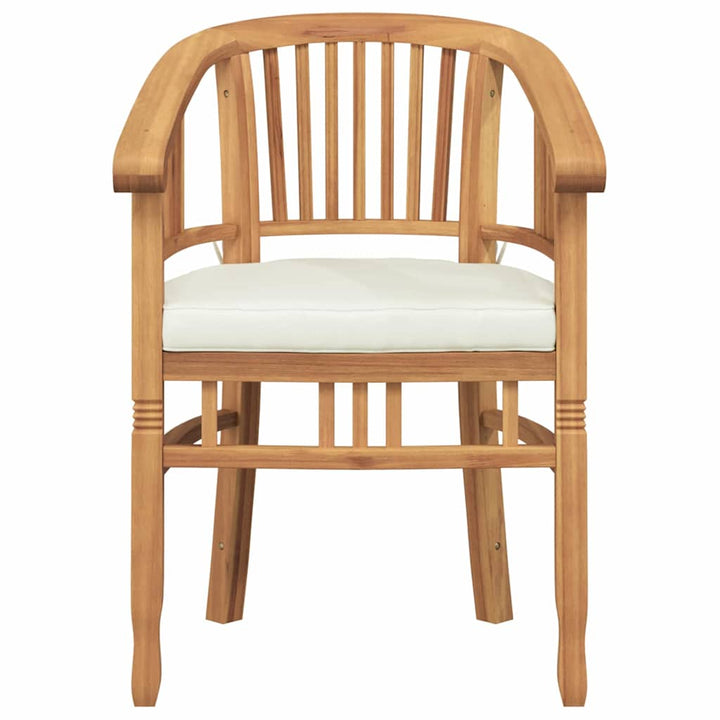 Stol med pude 2 pcs Brun 63 x 58 x 89 cm Massiv Teaktræ