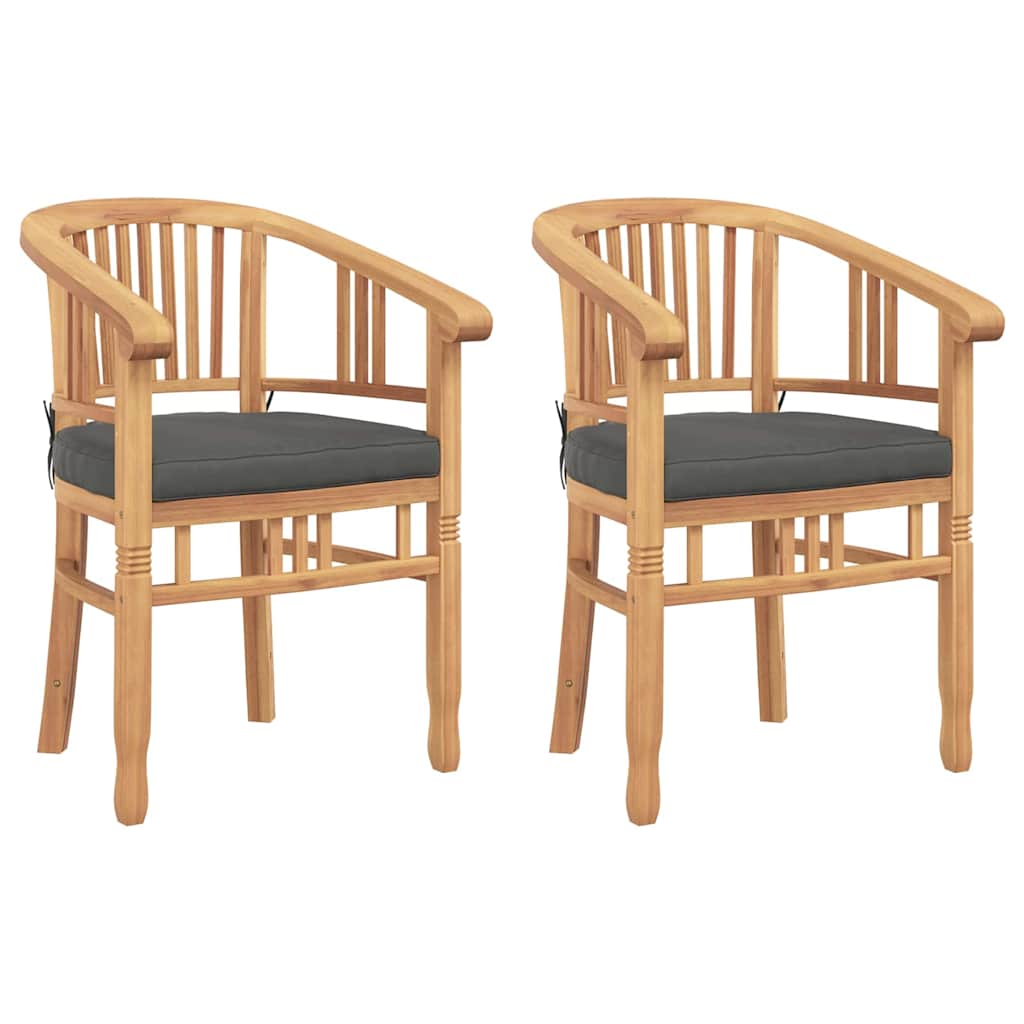 Stol med pude 2 pcs Brun 63 x 58 x 89 cm Massiv Teaktræ