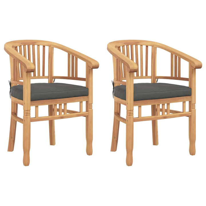 Stol med pude 2 pcs Brun 63 x 58 x 89 cm Massiv Teaktræ