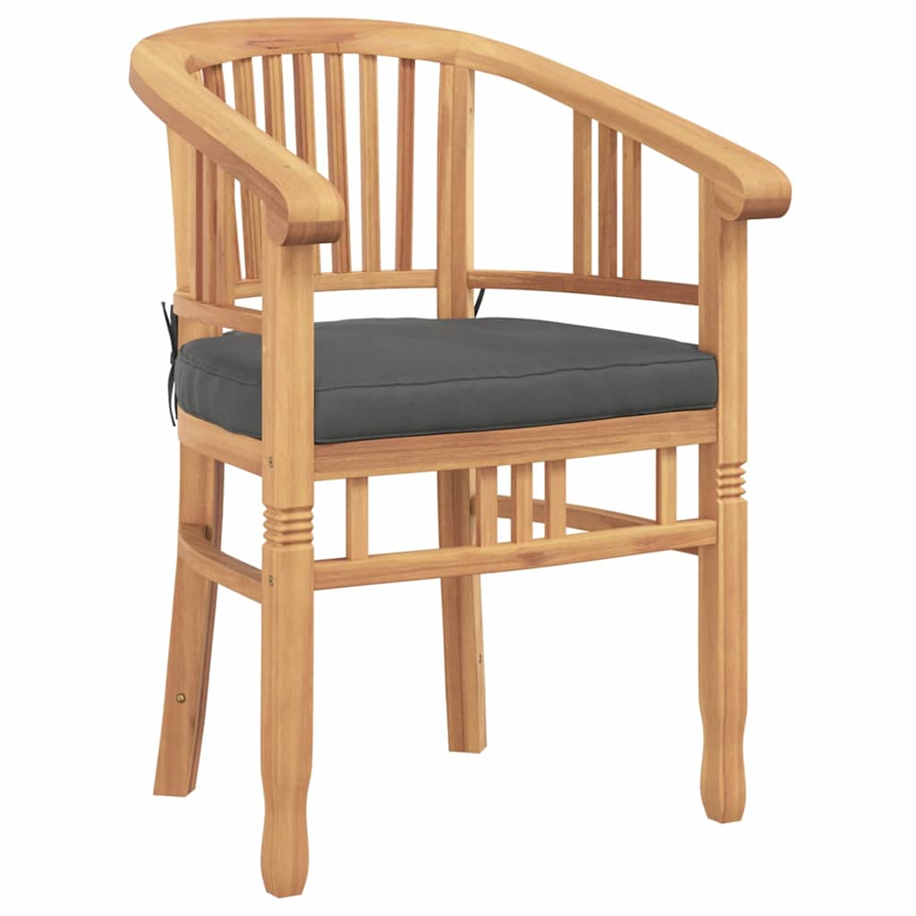 Stol med pude 2 pcs Brun 63 x 58 x 89 cm Massiv Teaktræ