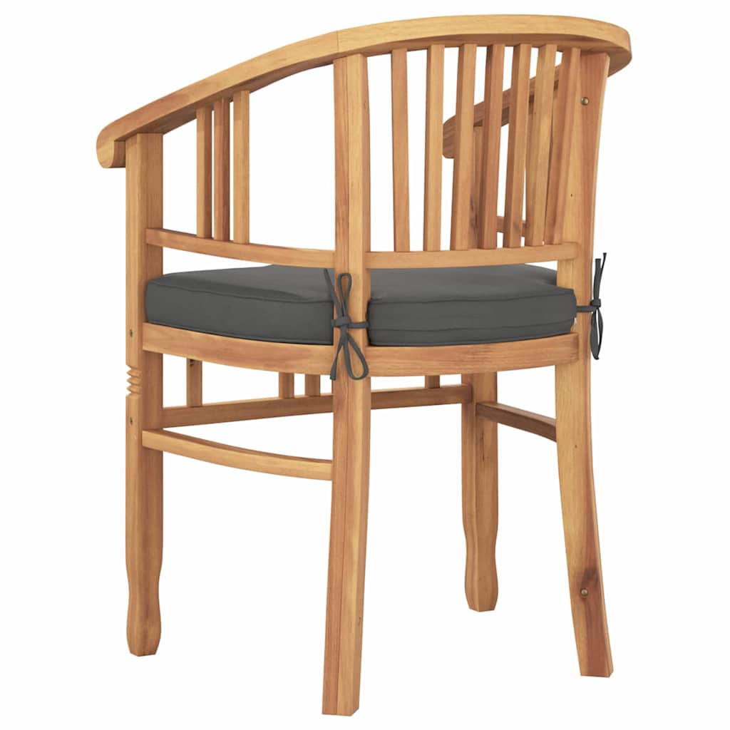 Stol med pude 2 pcs Brun 63 x 58 x 89 cm Massiv Teaktræ