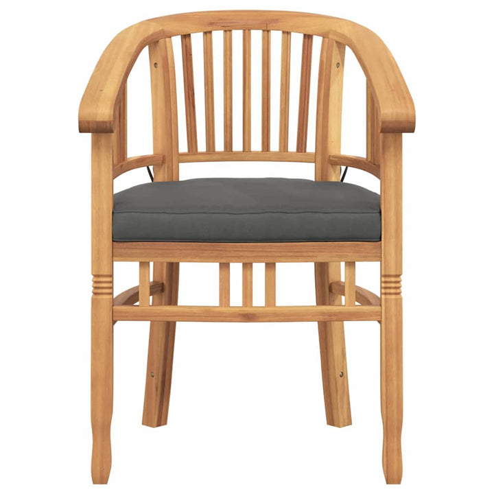 Stol med pude 2 pcs Brun 63 x 58 x 89 cm Massiv Teaktræ